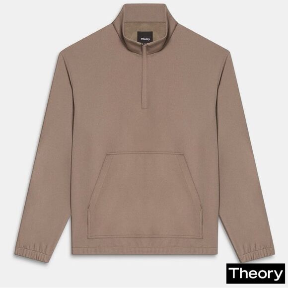 Theory **NWT** Reeve Half-Zip Trainer in Fossil - Picture 8 of 9